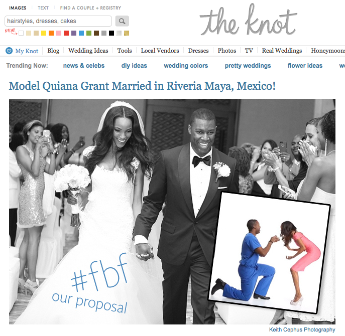 Supermodel Quiana and Jame’s Destination Wedding Featured on TheKnot!