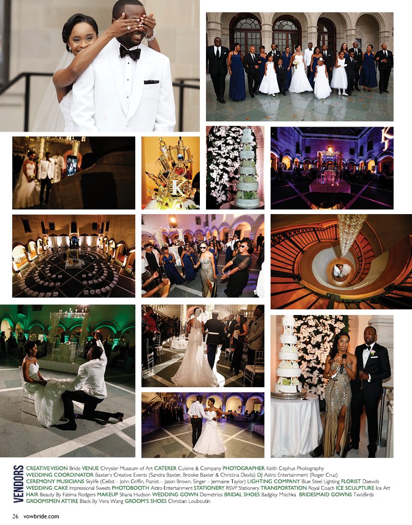 Chrysler Museum Wedding Photographer | My Wedding is Featured in This Issue of Vow Bride Magazine!